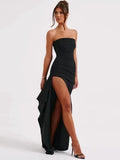 2025 Fashion Summer New Sexy Party Evening Dress Sexy Women'S Dresses Black Backless Sleeveless Long Dress Elegant