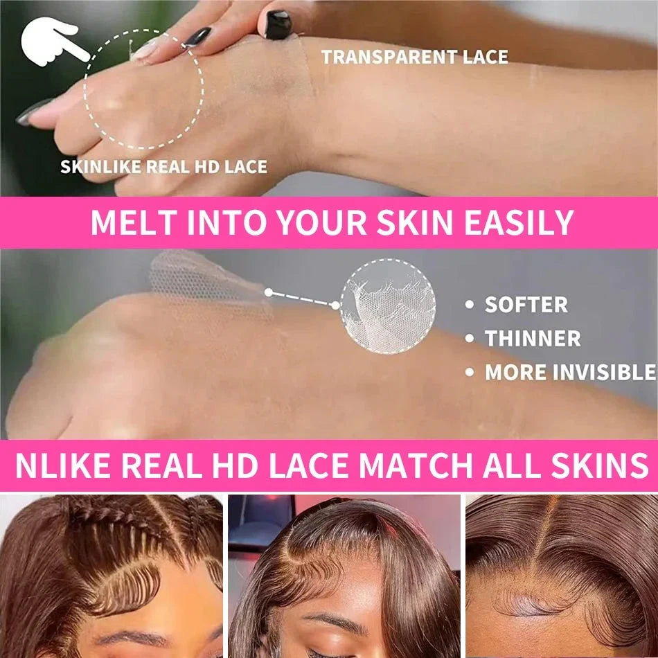 13x4 Hd Chocolate Brown Deep Wave Lace Front Wig Glueless Curly Lace Frontal Human Hair Wigs Pre Plucked Colored Wig For Women